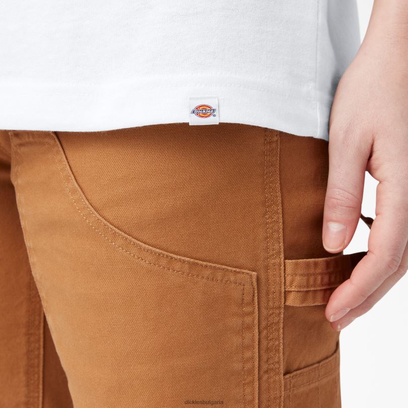 Жени Dickies тениска с лого на тежка категория бяло (wh) облекло R2PH82110