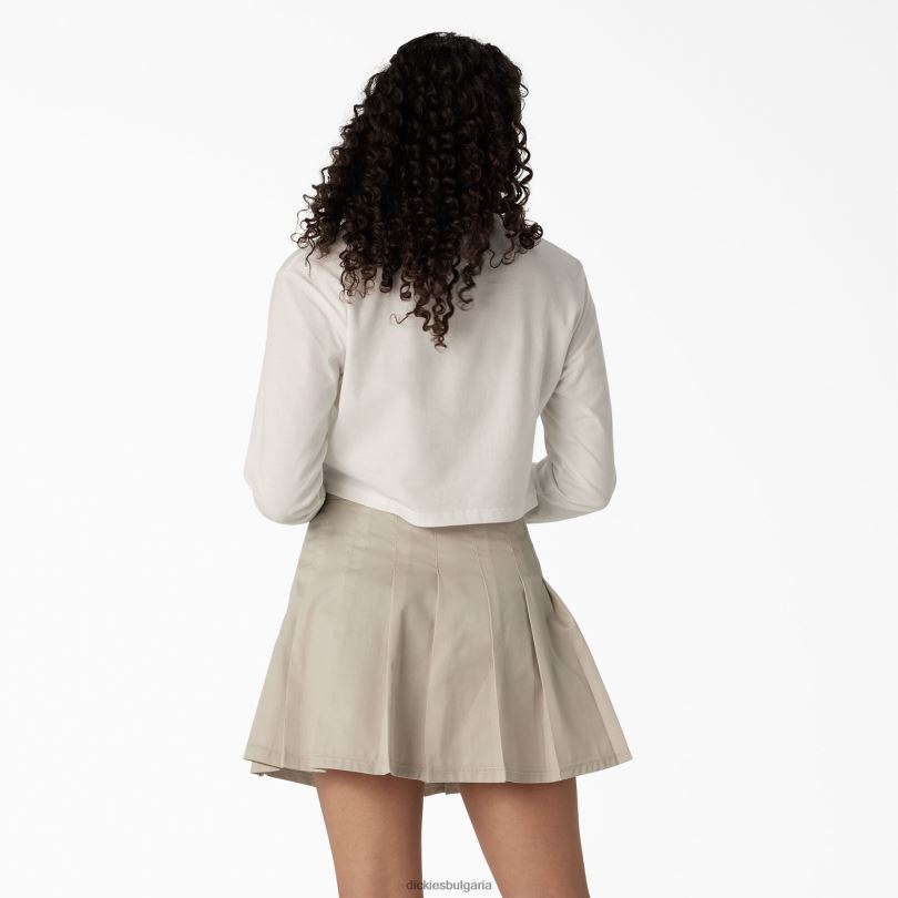 Жени Dickies изрязана тениска с графика на пеперуда с дълъг ръкав бяло (wh) облекло R2PH82128