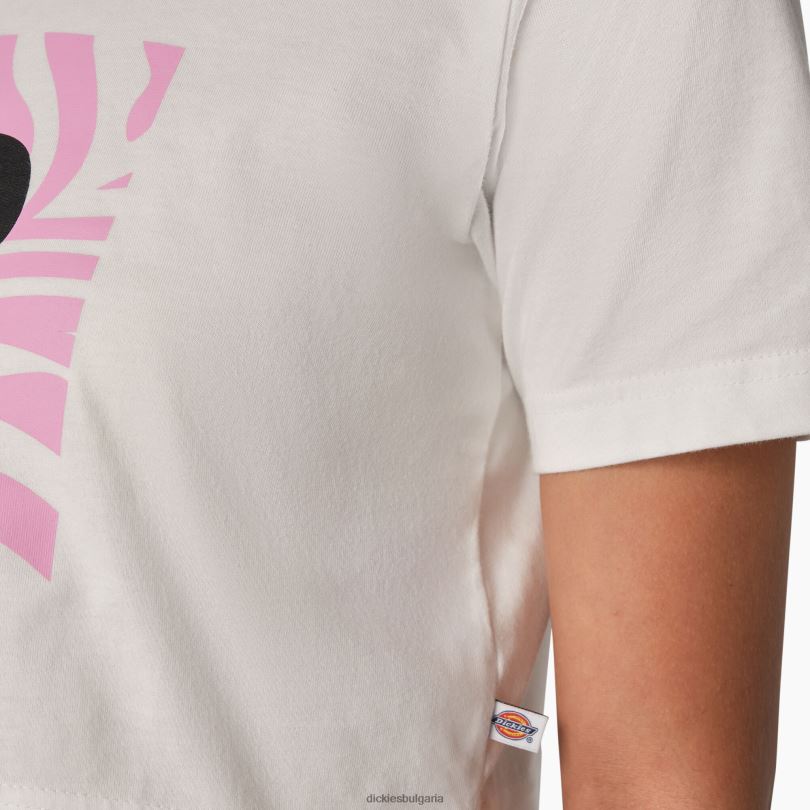 Жени Dickies изрязана тениска със зебра бяло (wh) облекло R2PH82194