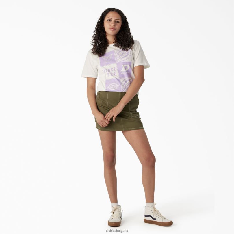 Жени Dickies тениска с графична лента бяло (wh) облекло R2PH82213