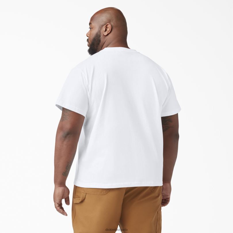 мъже Dickies тежка тениска с къс ръкав бяло (wh) облекло R2PH8523