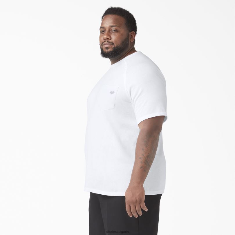 мъже Dickies охлаждаща тениска с къс ръкав бяло (wh) облекло R2PH8555