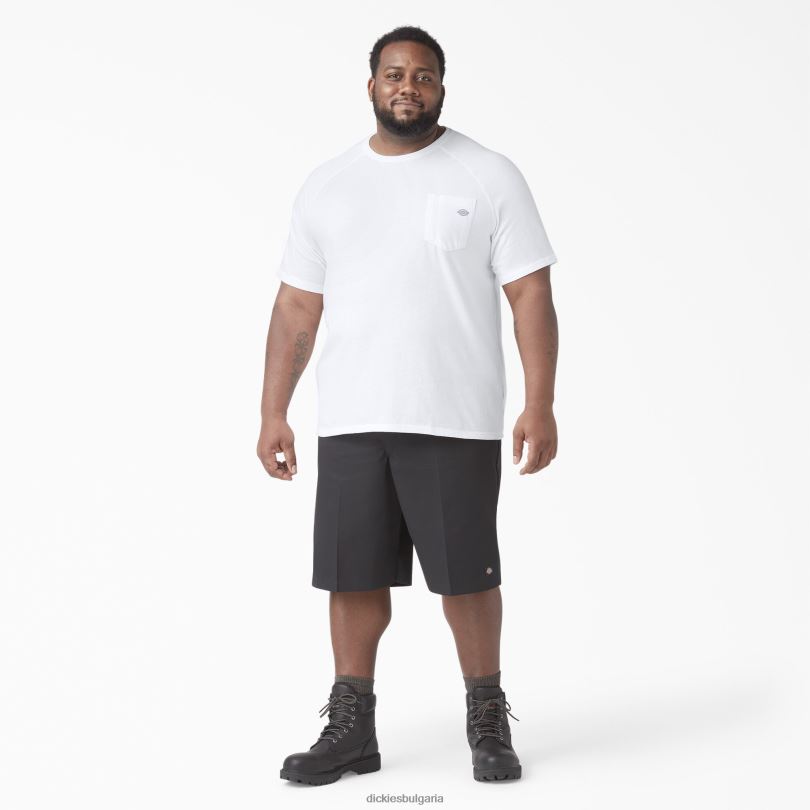 мъже Dickies охлаждаща тениска с къс ръкав бяло (wh) облекло R2PH8555