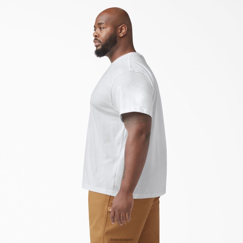 мъже Dickies тениска с къс ръкав бяло (wh) облекло R2PH8634