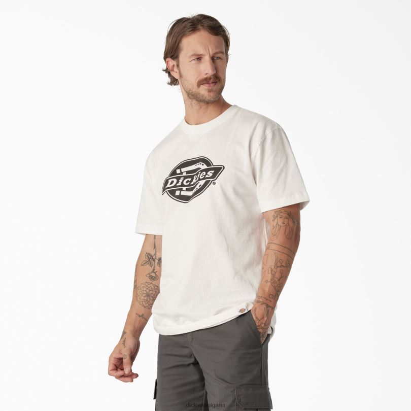 мъже Dickies тениска с тежко лого с къс ръкав бяло (wh) облекло R2PH8741