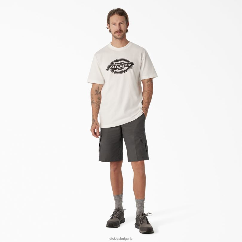 мъже Dickies тениска с тежко лого с къс ръкав бяло (wh) облекло R2PH8741