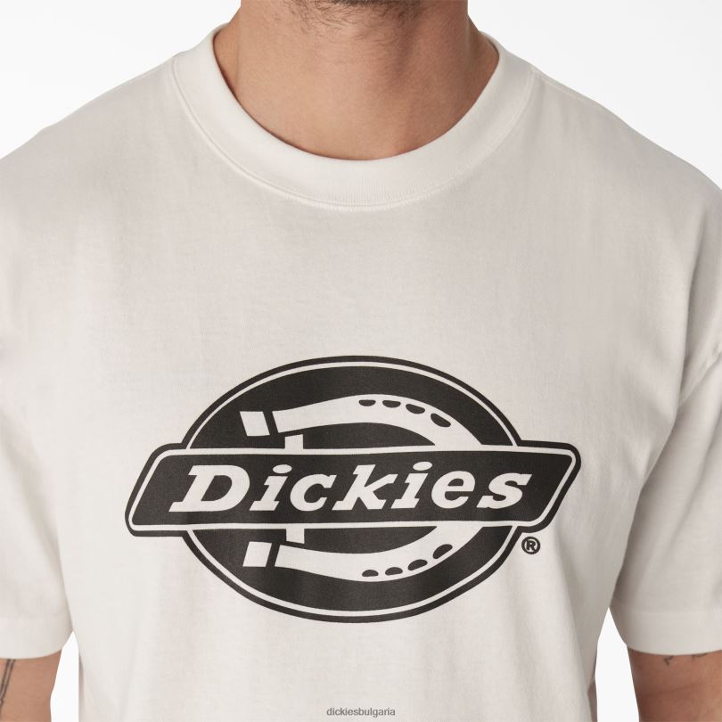 мъже Dickies тениска с тежко лого с къс ръкав бяло (wh) облекло R2PH8741