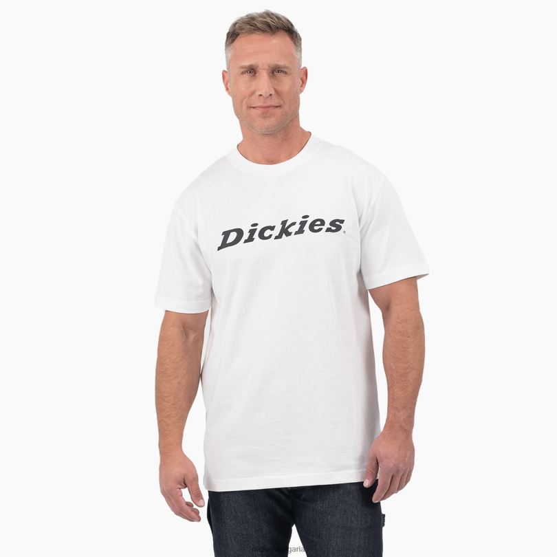 мъже Dickies графична тениска с надпис с къс ръкав бяло (wh) облекло R2PH8816