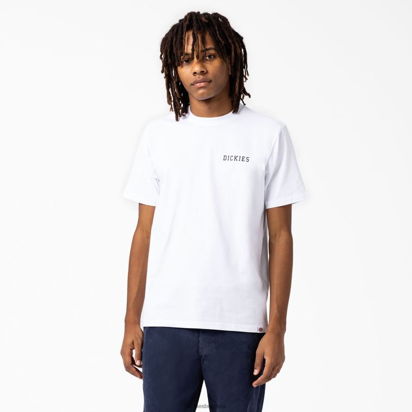 мъже Dickies графична тениска с къс ръкав Кливланд бяло (wh) облекло R2PH8849