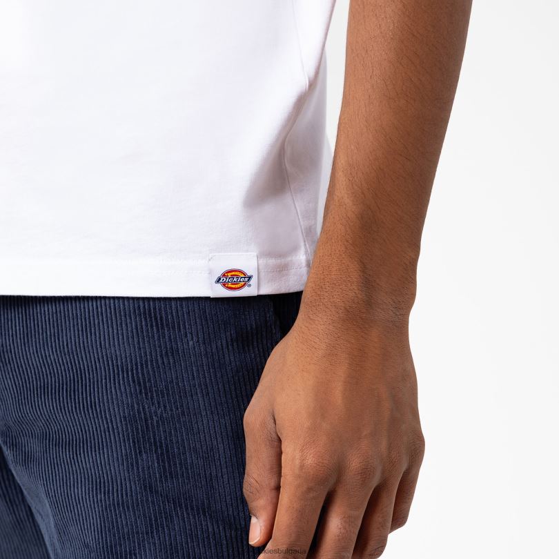 мъже Dickies графична тениска с къс ръкав Кливланд бяло (wh) облекло R2PH8849