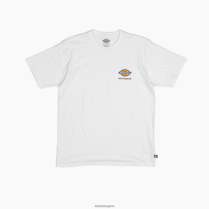 мъже Dickies скейтборд стандартна тениска с лого на гърдите бяло (wh) облекло R2PH8862