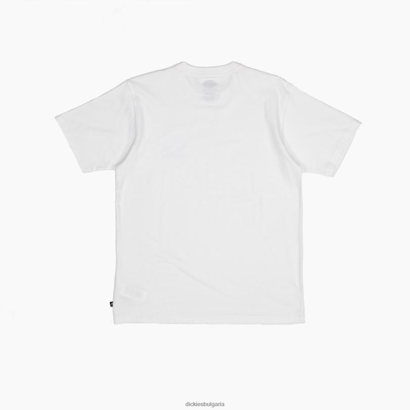 мъже Dickies скейтборд стандартна тениска с лого на гърдите бяло (wh) облекло R2PH8862