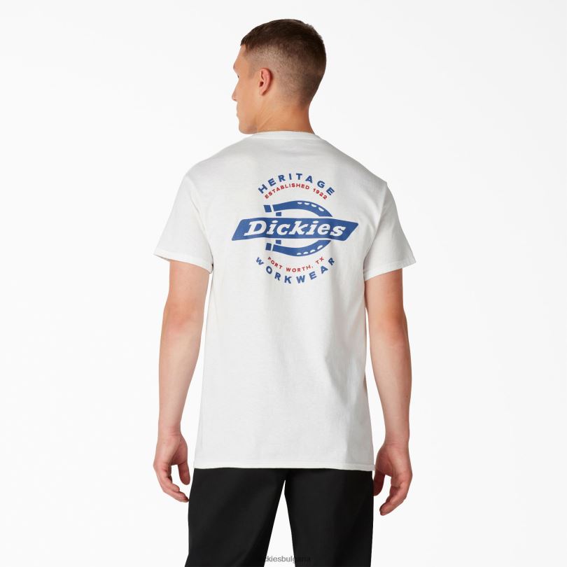 мъже Dickies наследствена графична тениска бяло (wh) облекло R2PH8905