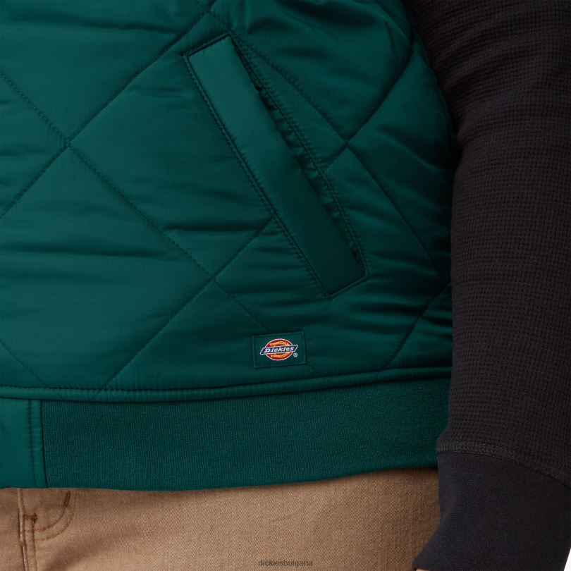 Жени Dickies плюс ватирана жилетка горско зелено (фута) облекло R2PH82326