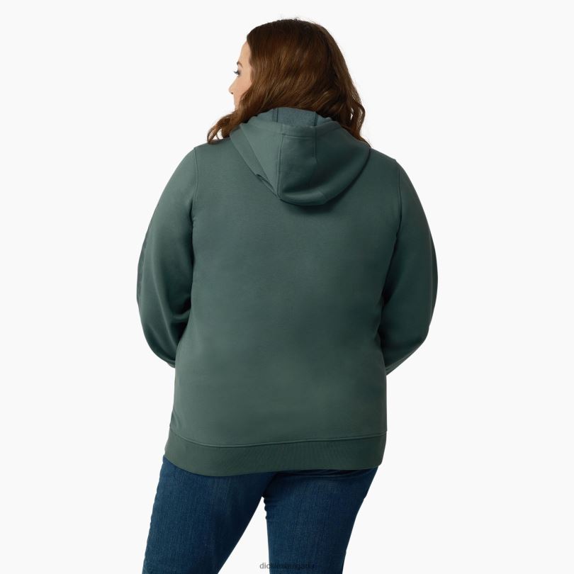 Жени Dickies плюс тежък пуловер с ръкави с лого линкълн грийн (лн) облекло R2PH82348