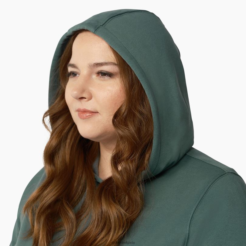 Жени Dickies плюс тежък пуловер с ръкави с лого линкълн грийн (лн) облекло R2PH82348