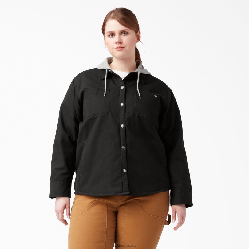 Жени Dickies плюс яке с патешка качулка черен (bkx) облекло R2PH82369