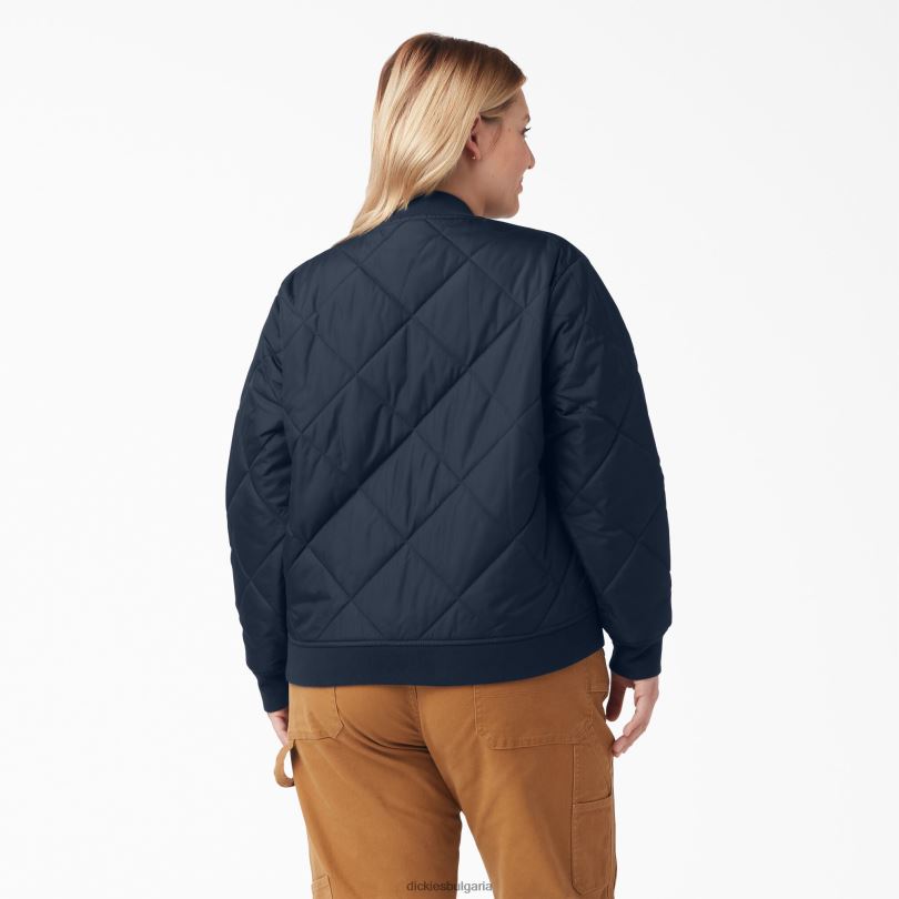 Жени Dickies плюс ватирано бомбър яке тъмно синьо (dn) облекло R2PH82364