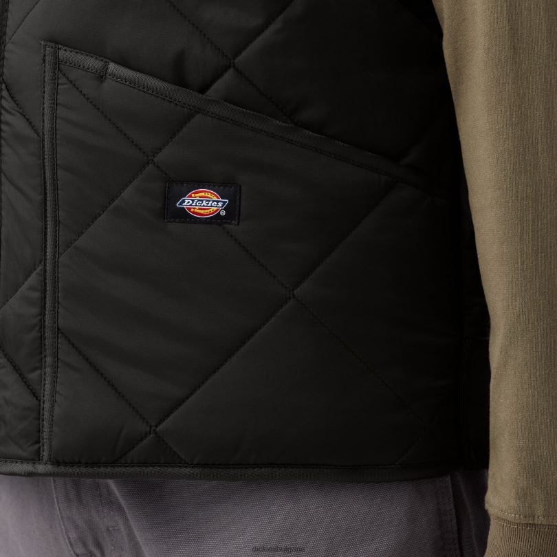 мъже Dickies диамантено ватирана жилетка черно (bk) облекло R2PH81022