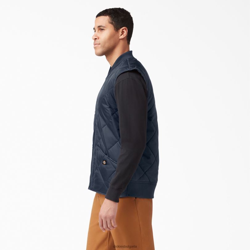 мъже Dickies диамантено ватирана жилетка тъмно синьо (dn) облекло R2PH81023