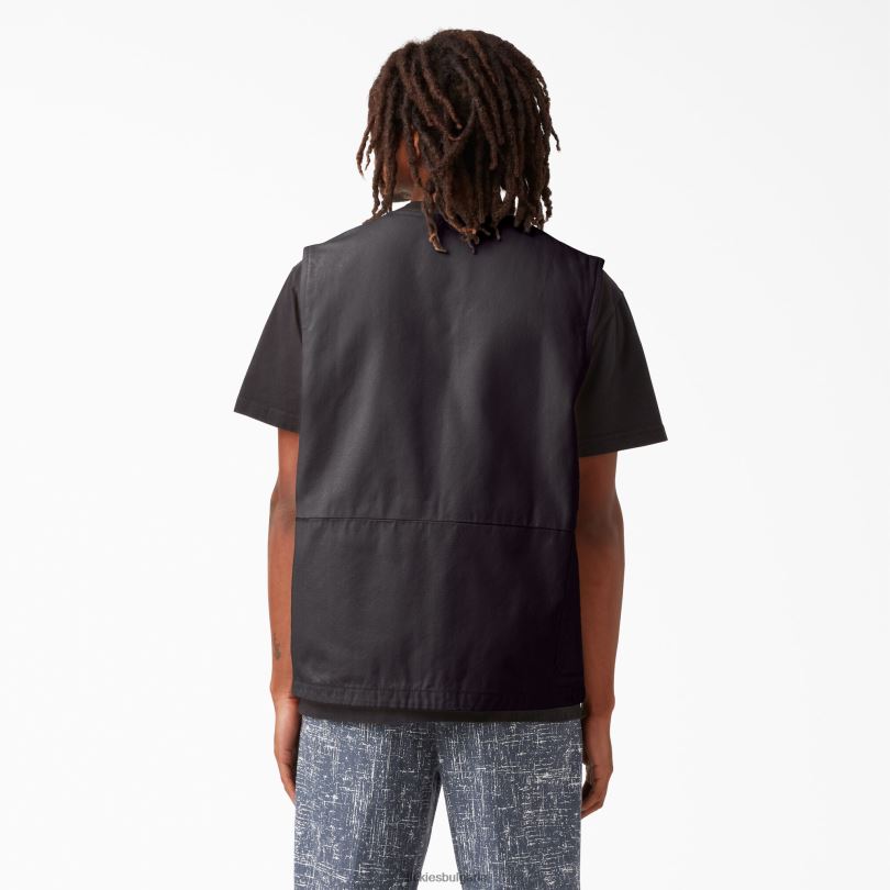 мъже Dickies stonewashed duck дърводелска жилетка stonewashed black (sbk) облекло R2PH81055