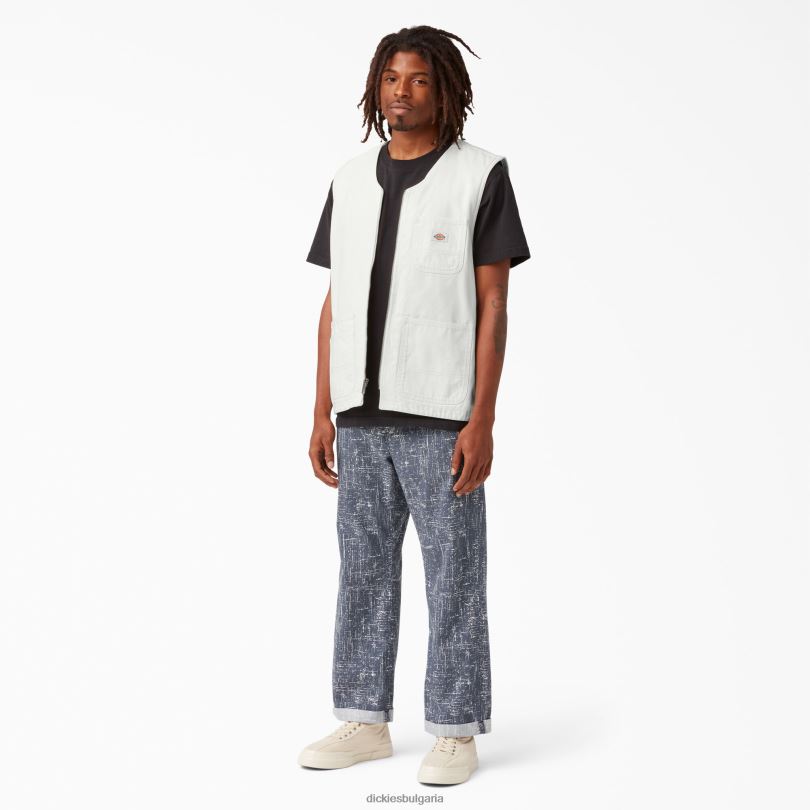 мъже Dickies stonewashed duck дърводелска жилетка stonewashed cloud (s2c) облекло R2PH81056