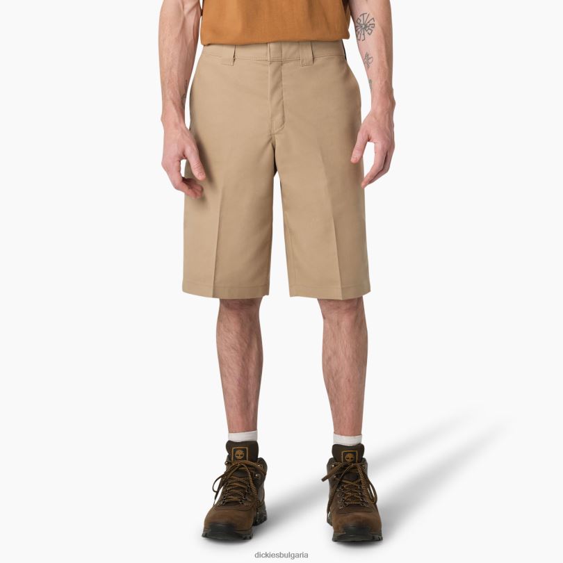 мъже Dickies охлаждащи активни къси панталони с плоски предни панталони 13" пустинен пясък (ds) работно облекло R2PH8401