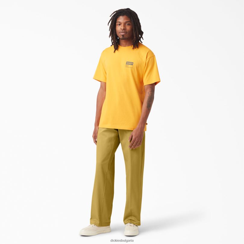 мъже Dickies 100 години работен панталон от сатен тъмно каки с камък (s2k) работно облекло R2PH8274