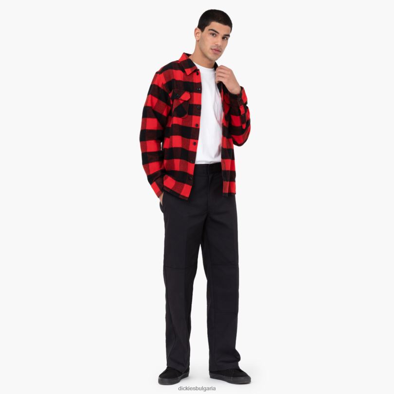 мъже Dickies свободен работен панталон с двойно коляно черно (bk) работно облекло R2PH826