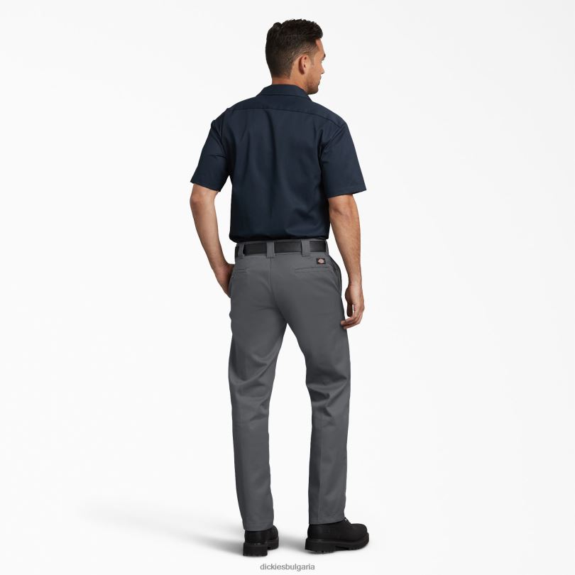 мъже Dickies прилепнали работни панталони въглен сиво (ch) работно облекло R2PH8114