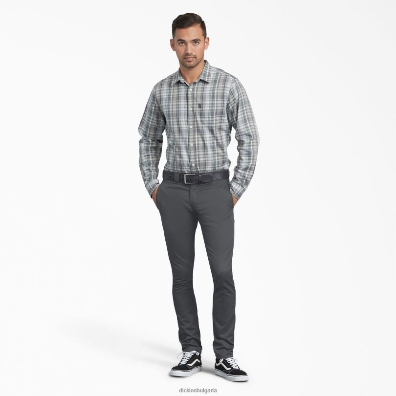 мъже Dickies тесни работни панталони въглен сиво (ch) работно облекло R2PH8148