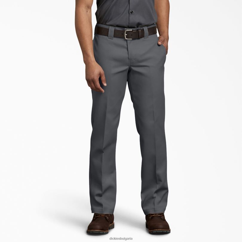 мъже Dickies гъвкав тънък работен панталон въглен сиво (ch) работно облекло R2PH8153