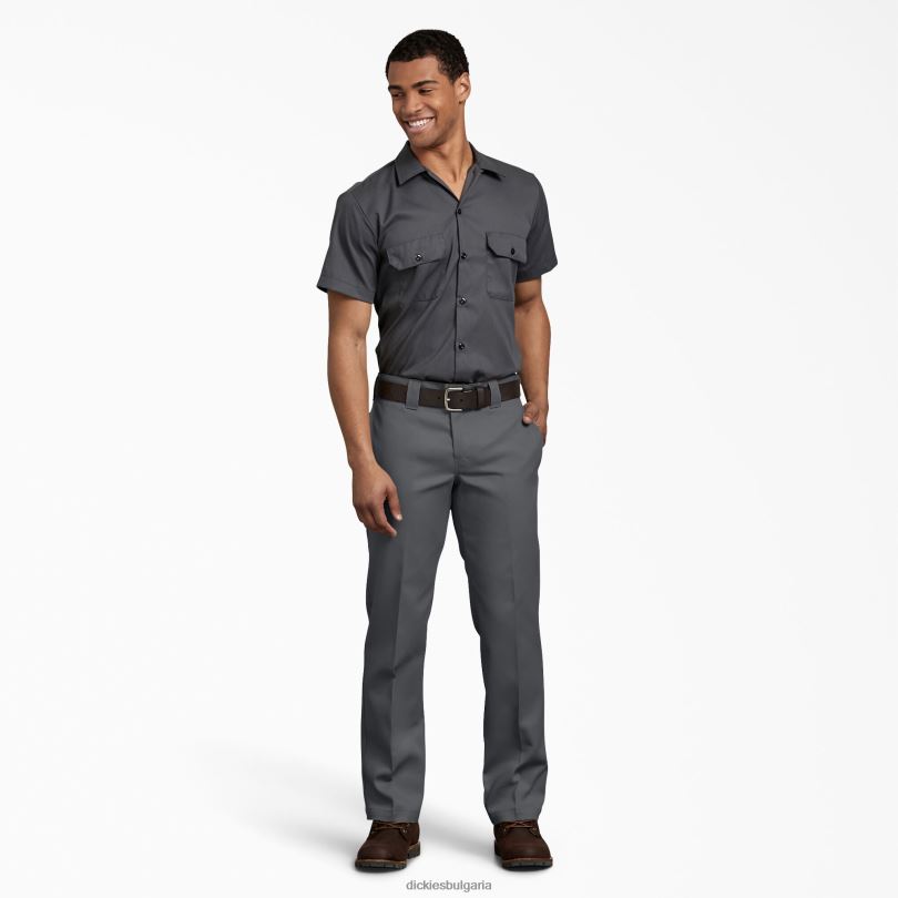 мъже Dickies гъвкав тънък работен панталон въглен сиво (ch) работно облекло R2PH8153