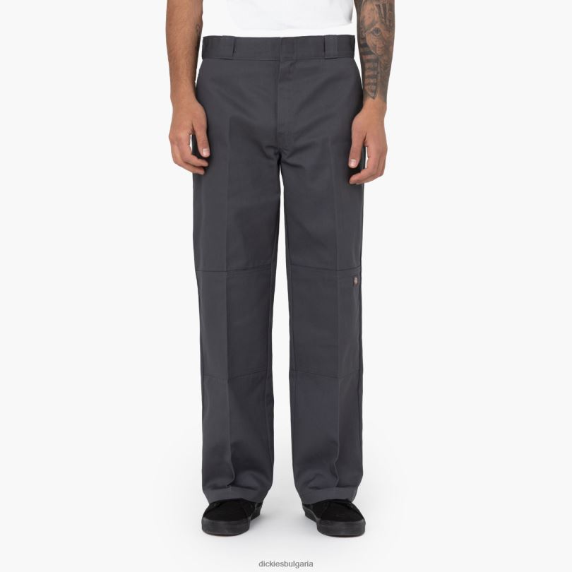 мъже Dickies свободен работен панталон с двойно коляно въглен сиво (ch) работно облекло R2PH827
