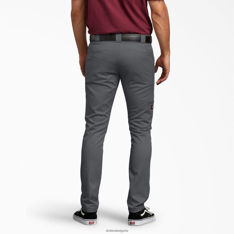 мъже Dickies тесни работни панталони с двойно коляно въглен сиво (ch) работно облекло R2PH842