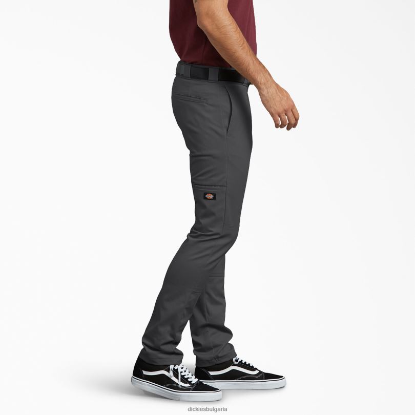 мъже Dickies тесни работни панталони с двойно коляно въглен сиво (ch) работно облекло R2PH842