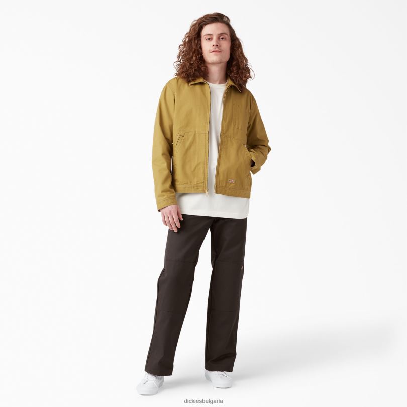 мъже Dickies свободен работен панталон с двойно коляно тъмно кафяво (db) работно облекло R2PH828