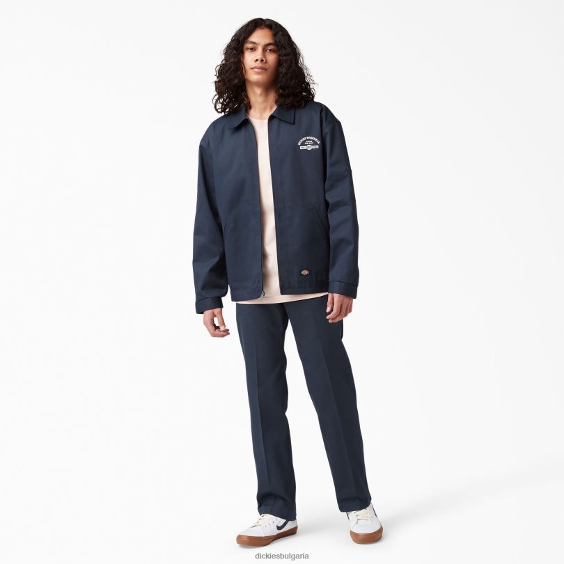мъже Dickies гъвкав тънък работен панталон тъмно синьо (dn) работно облекло R2PH8154