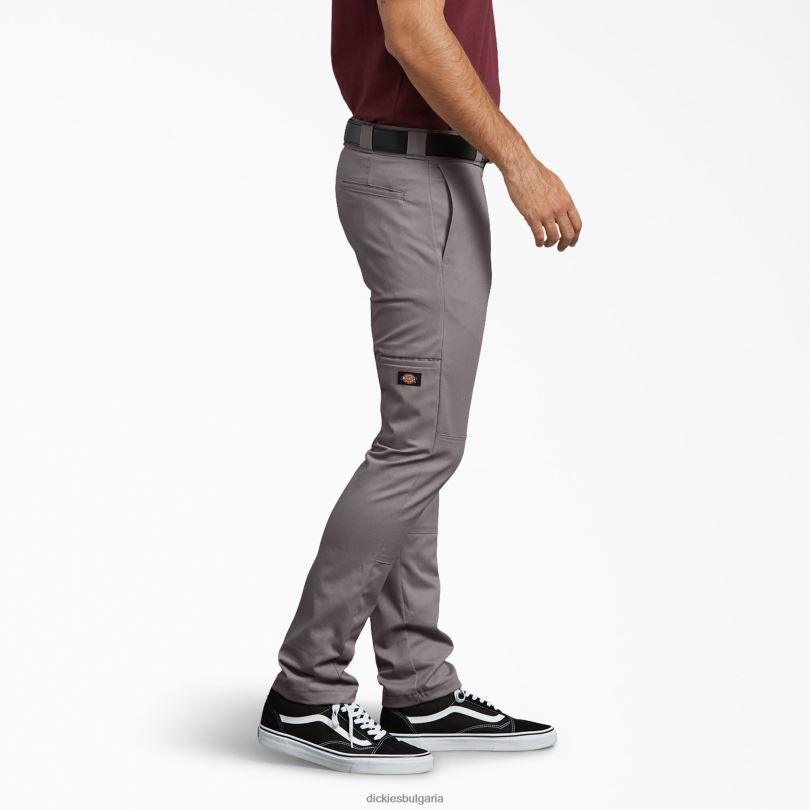 мъже Dickies тесни работни панталони с двойно коляно сребро (sv) работно облекло R2PH847