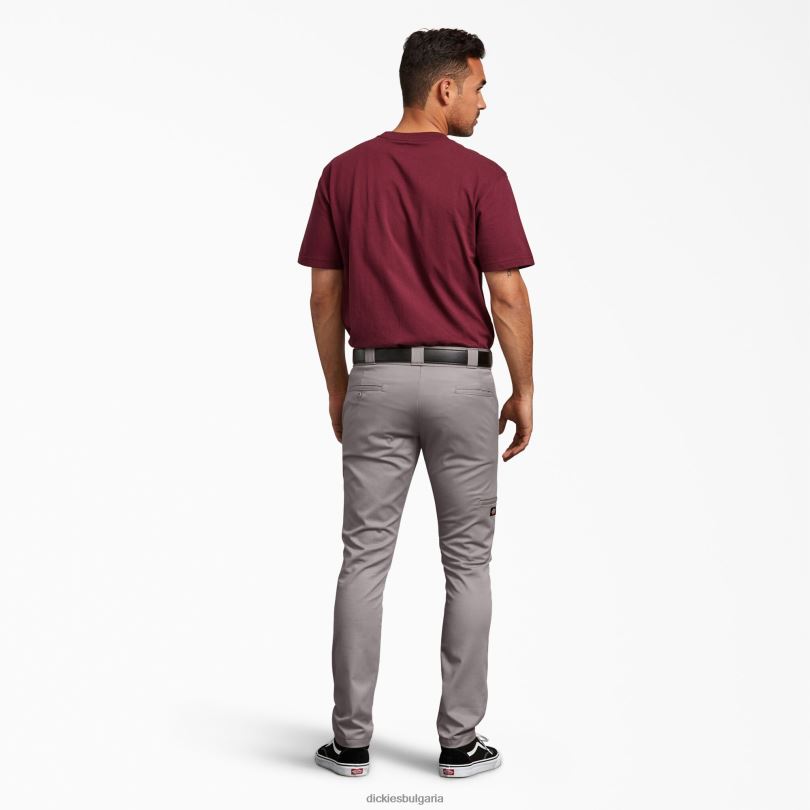 мъже Dickies тесни работни панталони с двойно коляно сребро (sv) работно облекло R2PH847