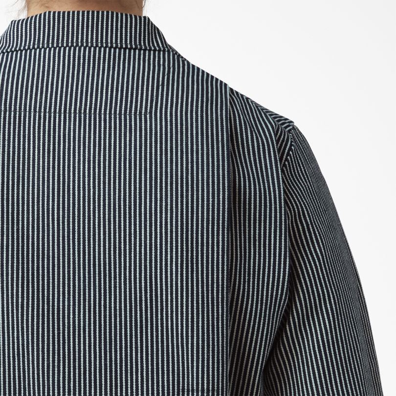 Жени Dickies комбинезон с дълги ръкави на райета от хикори редовен работно облекло R2PH81549