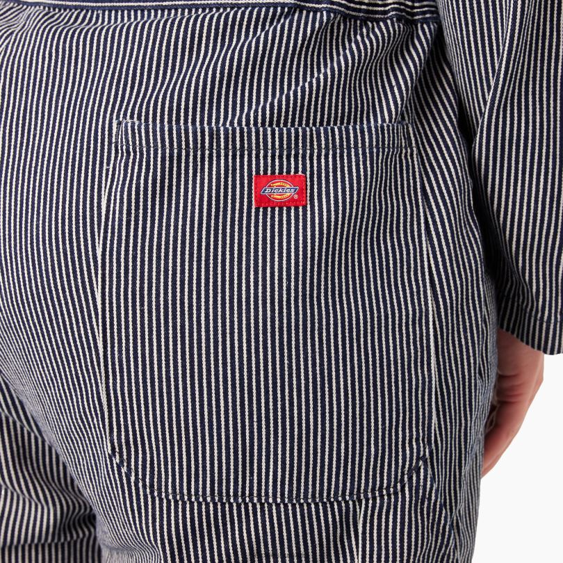 Жени Dickies плюс гащеризон с дълги ръкави на райета от хикори редовен работно облекло R2PH81951