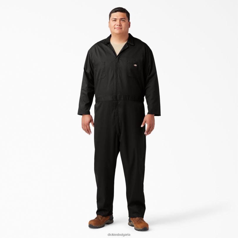 мъже Dickies гъвкав гащеризон с дълъг ръкав черно (bk) работно облекло R2PH81243