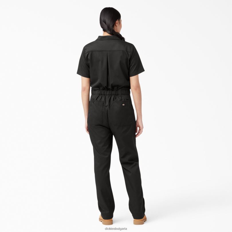 Жени Dickies охлаждащ гащеризон с къс ръкав черно (bk) работно облекло R2PH81544
