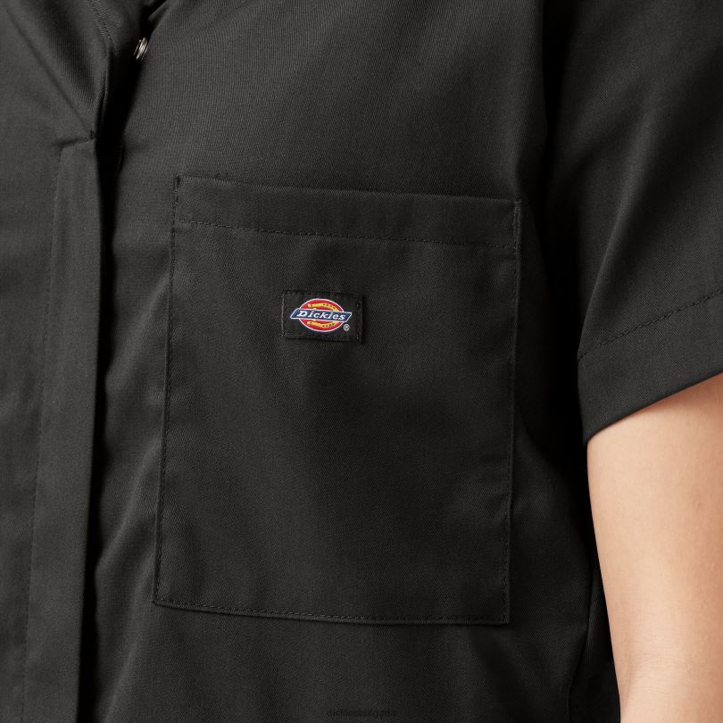 Жени Dickies охлаждащ гащеризон с къс ръкав черно (bk) работно облекло R2PH81544