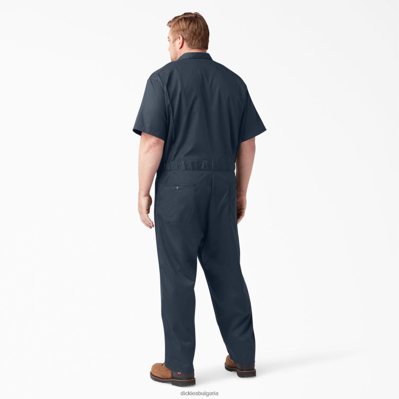 мъже Dickies гъвкав гащеризон с къс ръкав тъмно синьо (dn) работно облекло R2PH81239