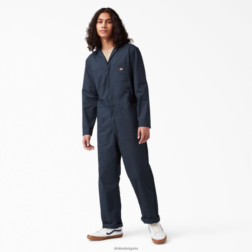 мъже Dickies гащеризон с дълъг ръкав тъмно синьо (dn) работно облекло R2PH81270