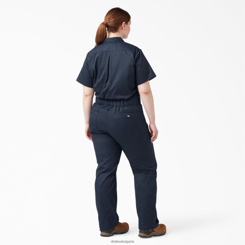 Жени Dickies плюс гъвкав, охлаждащ гащеризон с къси ръкави тъмно синьо (dn) работно облекло R2PH81551