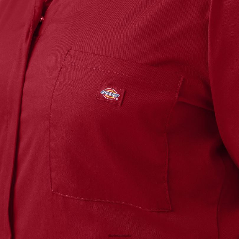 Жени Dickies плюс гъвкав, охлаждащ гащеризон с къси ръкави английски червено (er) работно облекло R2PH81552