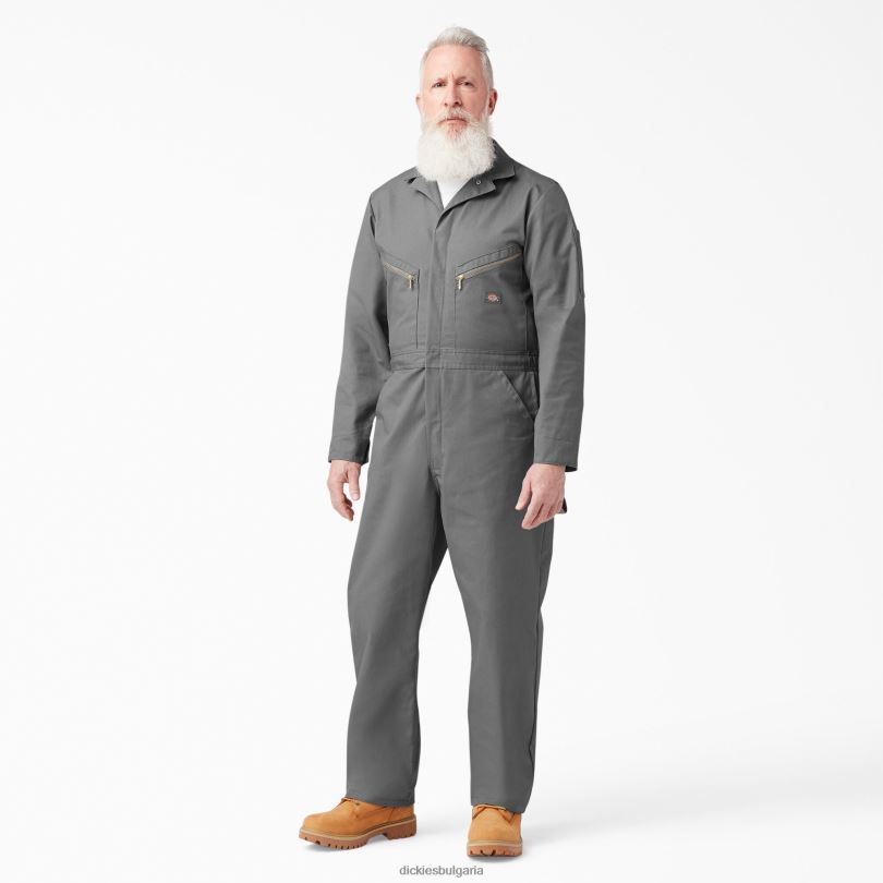 мъже Dickies луксозен комбинезон с дълъг ръкав сив (gy) работно облекло R2PH81236